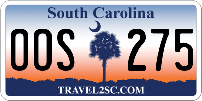 SC license plate OOS275