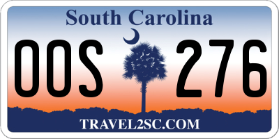 SC license plate OOS276