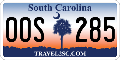 SC license plate OOS285