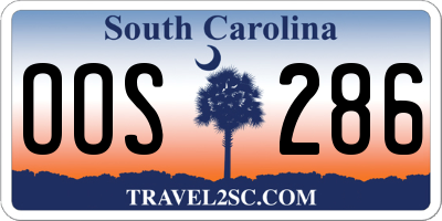 SC license plate OOS286