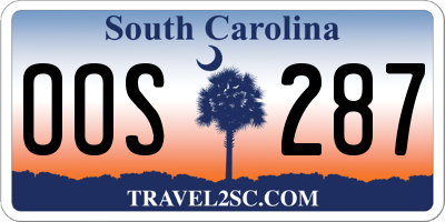 SC license plate OOS287