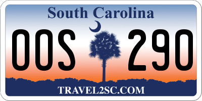 SC license plate OOS290