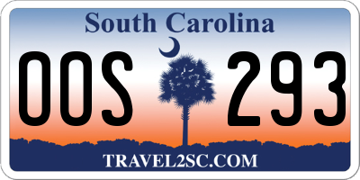 SC license plate OOS293