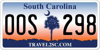 SC license plate OOS298