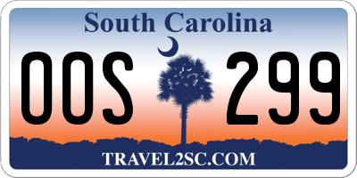 SC license plate OOS299