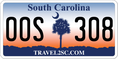SC license plate OOS308