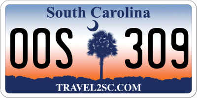 SC license plate OOS309