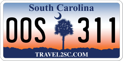 SC license plate OOS311