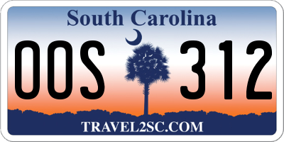SC license plate OOS312