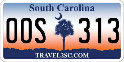 SC license plate OOS313