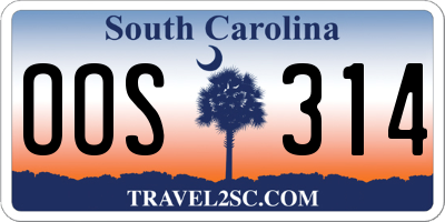 SC license plate OOS314