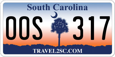 SC license plate OOS317