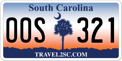SC license plate OOS321