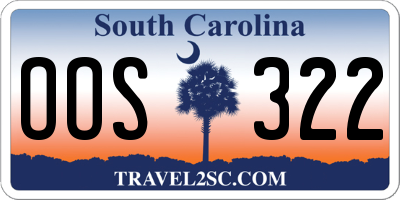 SC license plate OOS322