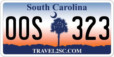 SC license plate OOS323
