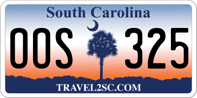 SC license plate OOS325