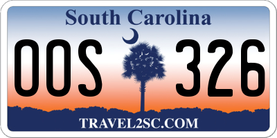 SC license plate OOS326