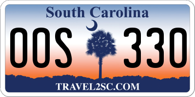 SC license plate OOS330