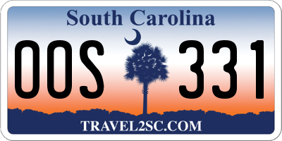 SC license plate OOS331