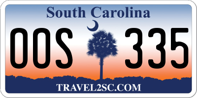 SC license plate OOS335
