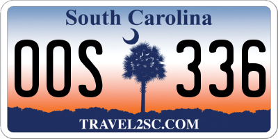 SC license plate OOS336
