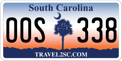 SC license plate OOS338