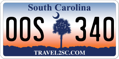 SC license plate OOS340