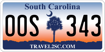 SC license plate OOS343