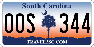 SC license plate OOS344