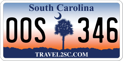SC license plate OOS346