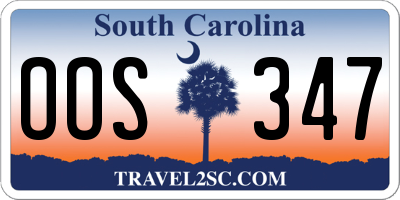 SC license plate OOS347