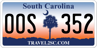 SC license plate OOS352