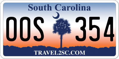 SC license plate OOS354