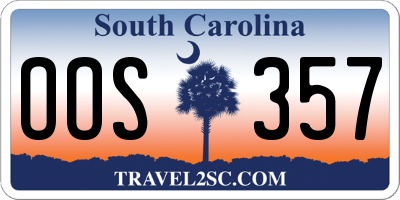 SC license plate OOS357