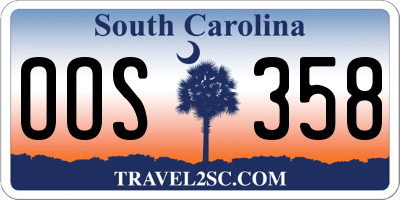 SC license plate OOS358