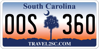 SC license plate OOS360