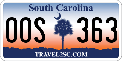 SC license plate OOS363