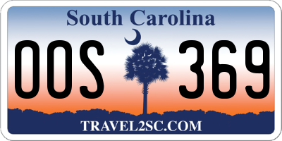 SC license plate OOS369
