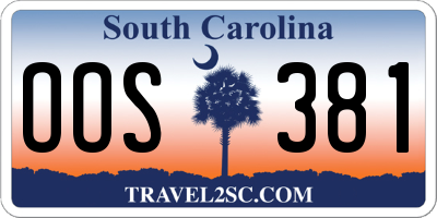SC license plate OOS381