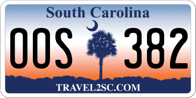 SC license plate OOS382