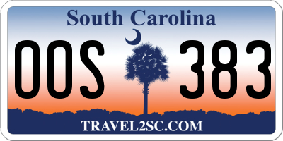 SC license plate OOS383