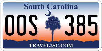 SC license plate OOS385