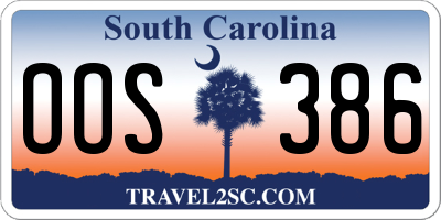 SC license plate OOS386