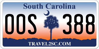 SC license plate OOS388