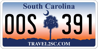 SC license plate OOS391