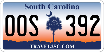 SC license plate OOS392