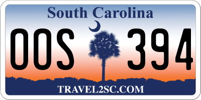 SC license plate OOS394