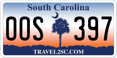 SC license plate OOS397