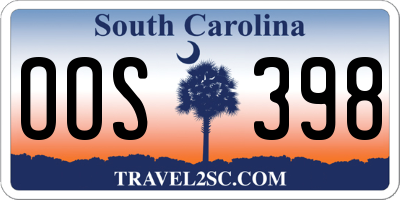 SC license plate OOS398