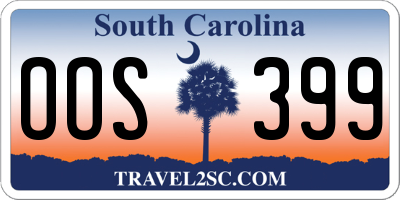 SC license plate OOS399